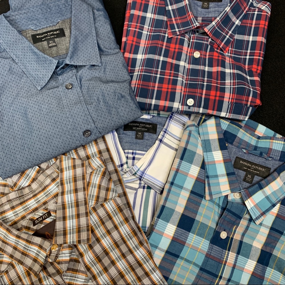 Banana republic and prana shirts